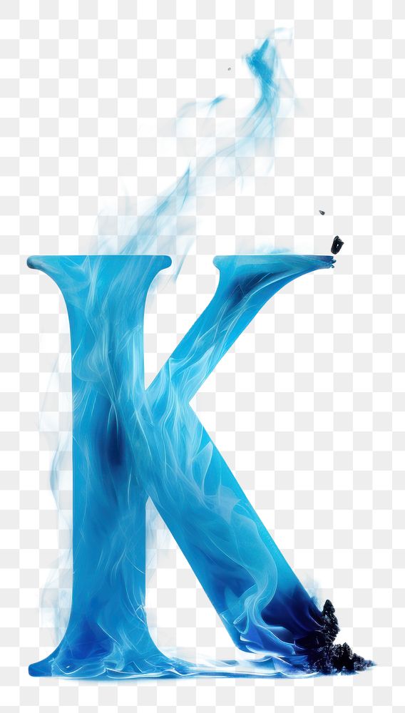 PNG Blue flame letter k font fire abstract.