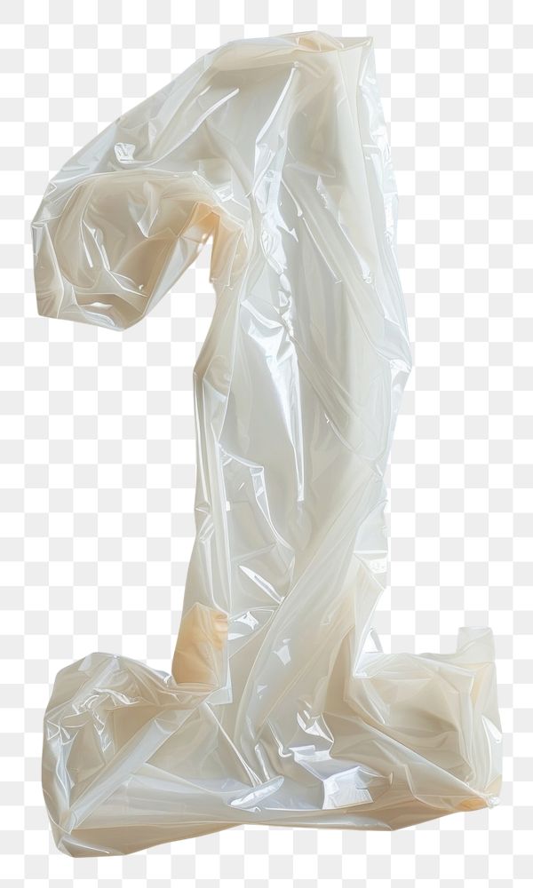 PNG Number 1 plastic white bag.