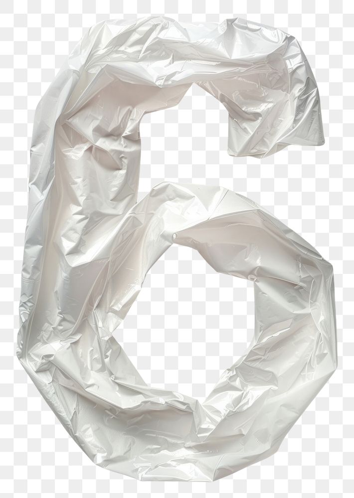PNG Number 6 plastic white bag.