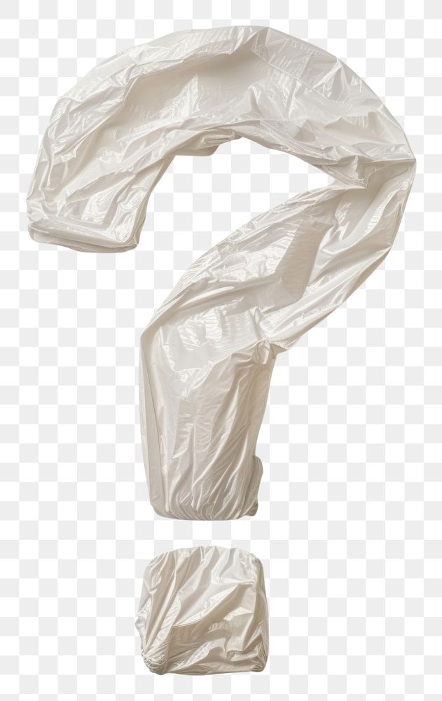 PNG Plastic bag question mark white simplicity crumpled.