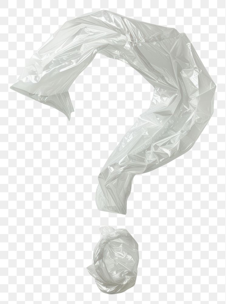PNG Plastic bag question mark white crumpled jewelry.