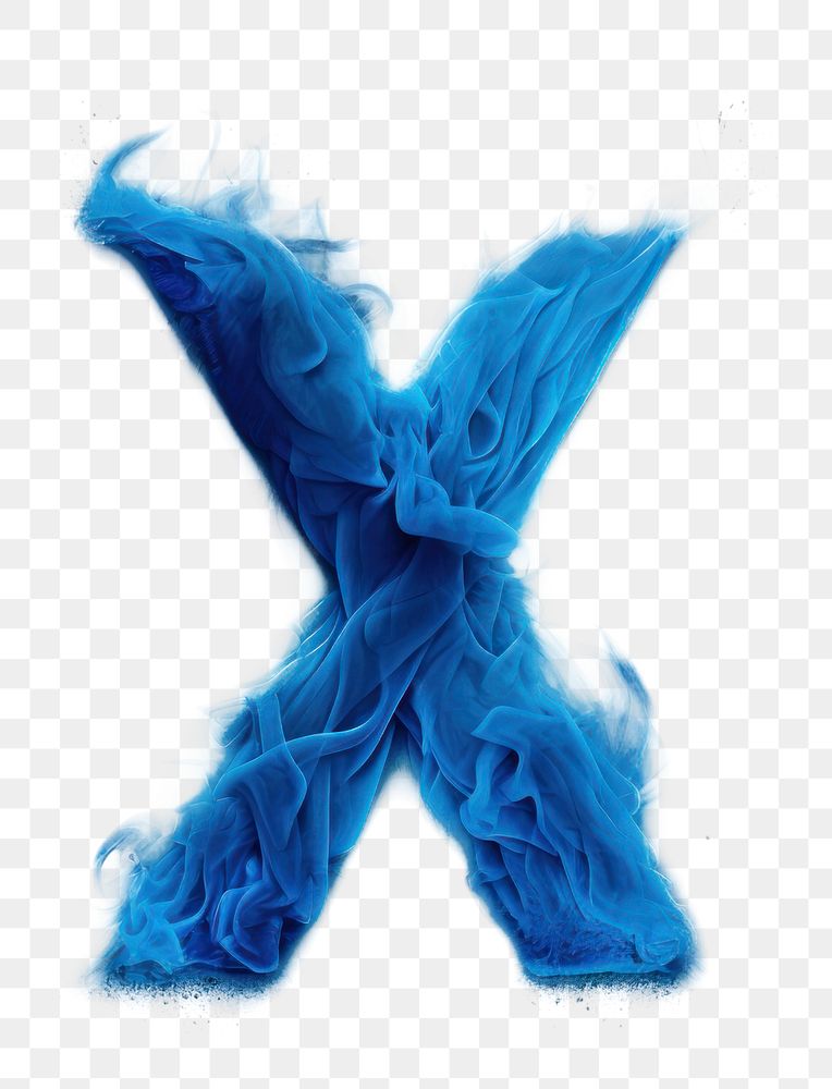 PNG Blue flame letter X font turquoise pattern.