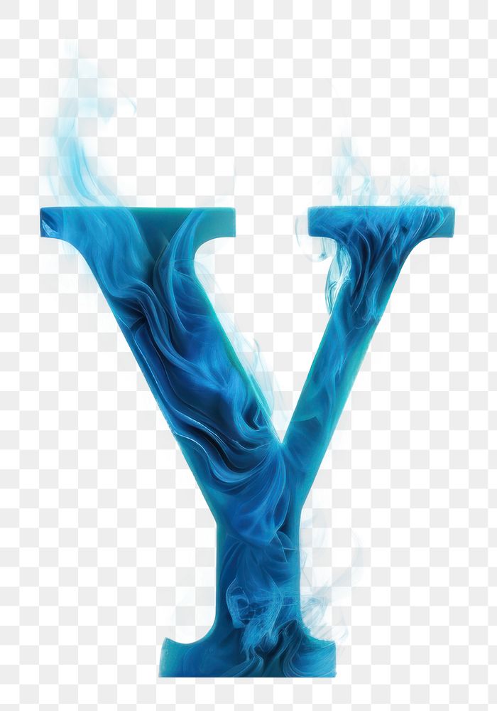 PNG Blue flame letter Y font text fire.