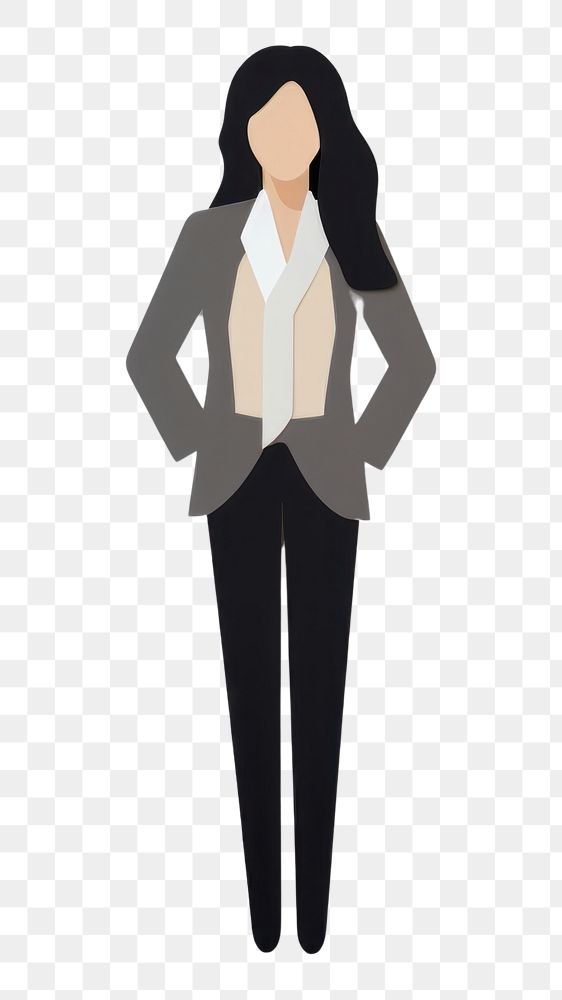 PNG Asian businesswoman in suit adult gray background representation.