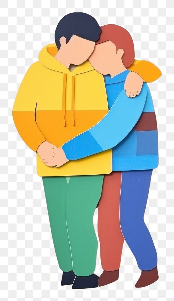 PNG Couple gay hugging art representation affectionate.