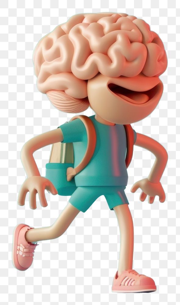 PNG Brain character cartoon toy representation.