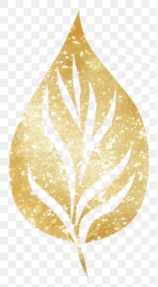 PNG Glitter gold leaf icon plant white background splattered.