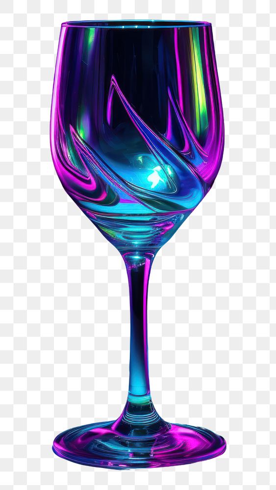 PNG Neon wine glass light drink illuminated