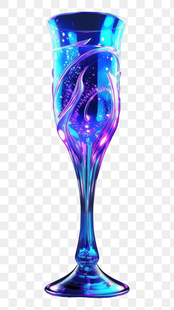 PNG Neon champagne glass drink refreshment drinkware.