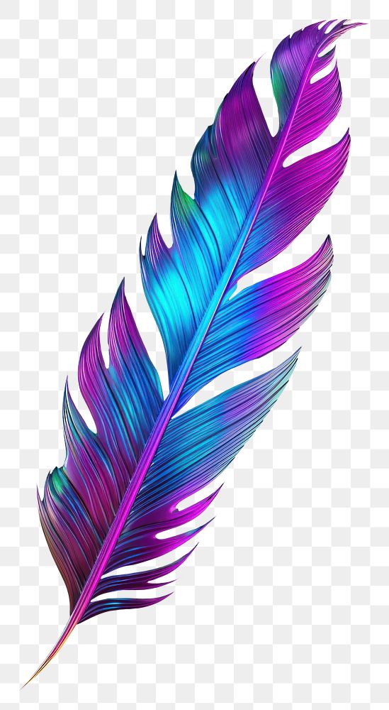 PNG Neon feather pattern purple nature.