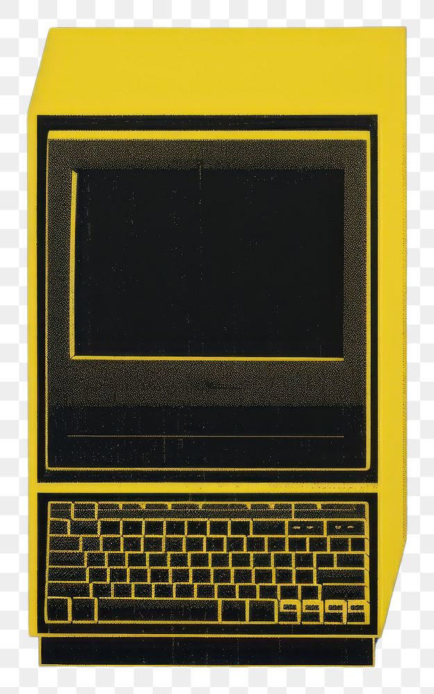 PNG Computer laptop yellow screen.