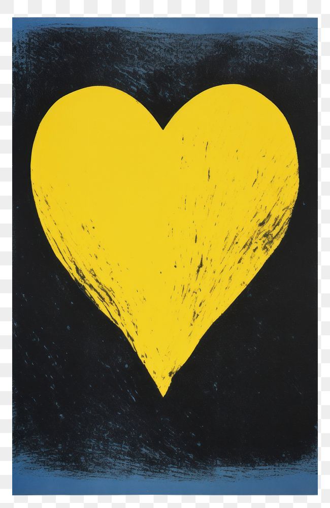 PNG Heart textured yellow symbol.