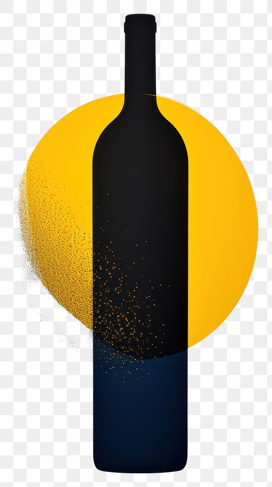 PNG Wine bottle yellow glass.