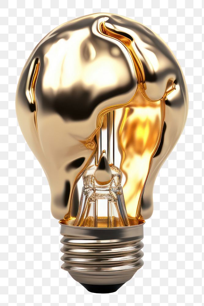 PNG 3d render of lightbulb metal white background electricity.