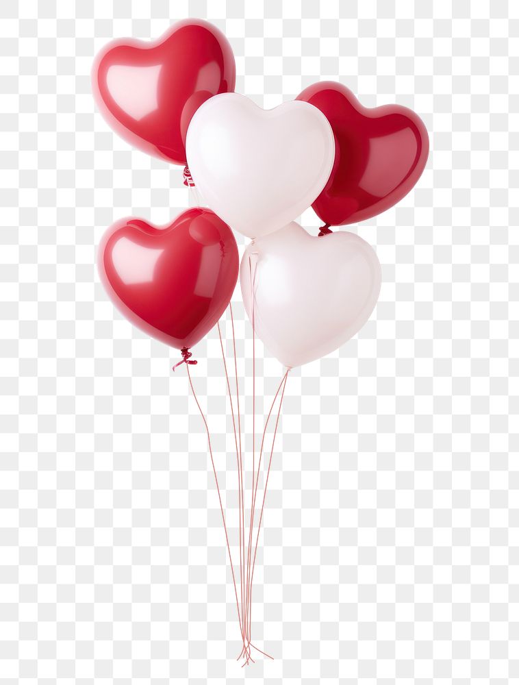 PNG Heart balloons love white background celebration.