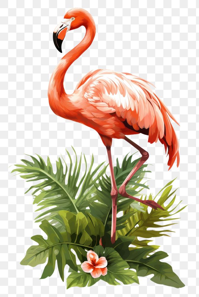 PNG Tropical tree flamingo bird animal.