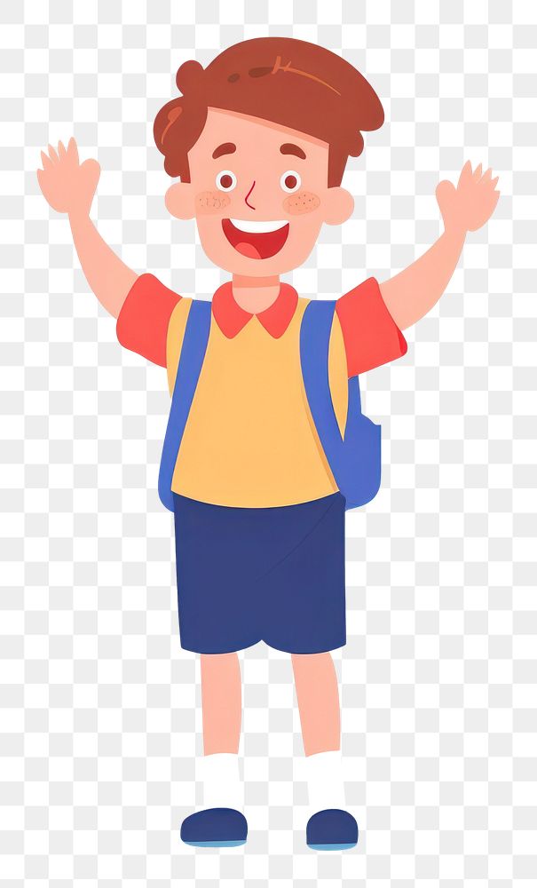 PNG Male Student happy cartoon white background achievement.