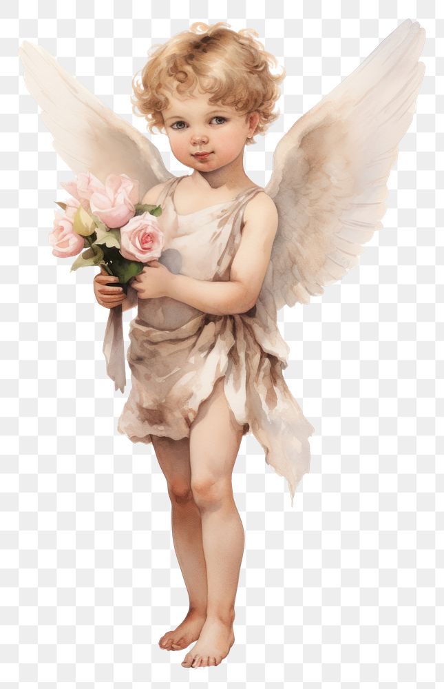 PNG  Child Angel flower angel portrait.