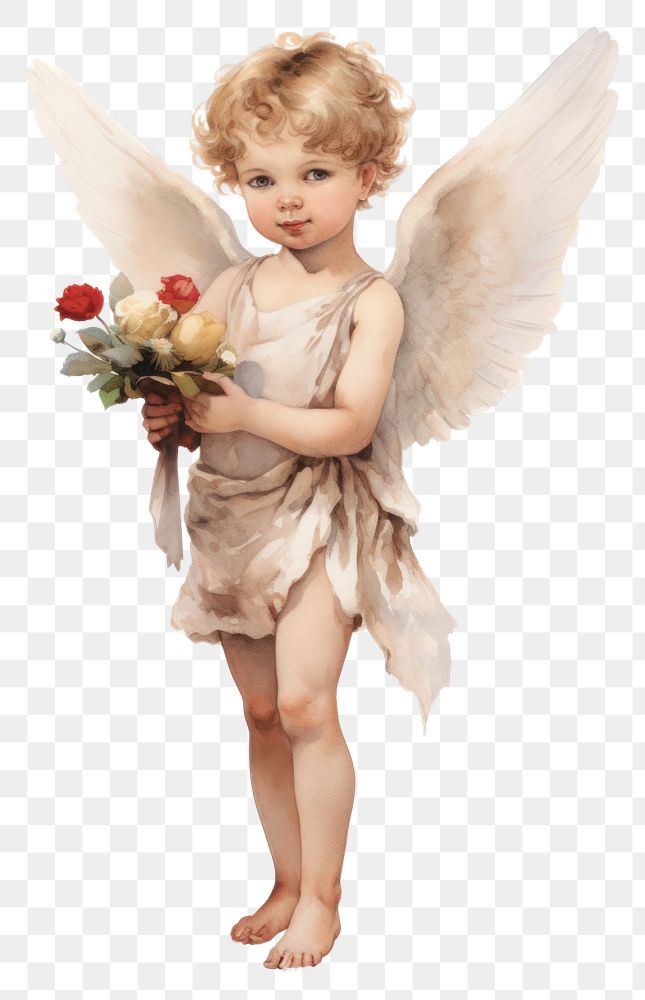 PNG  Child Angel flower angel portrait.