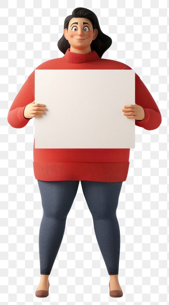 PNG Fat woman holding board standing person adult.