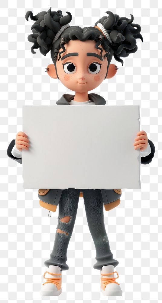 PNG Hiphop girl holding board standing person cute