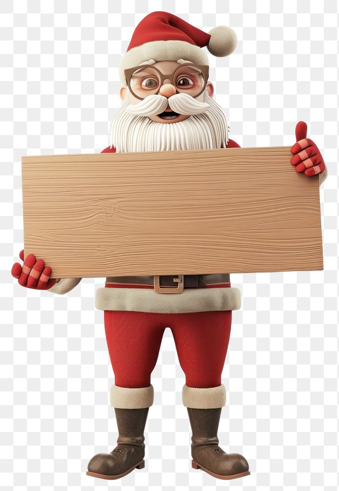 PNG Santa claus holding board person white background representation.