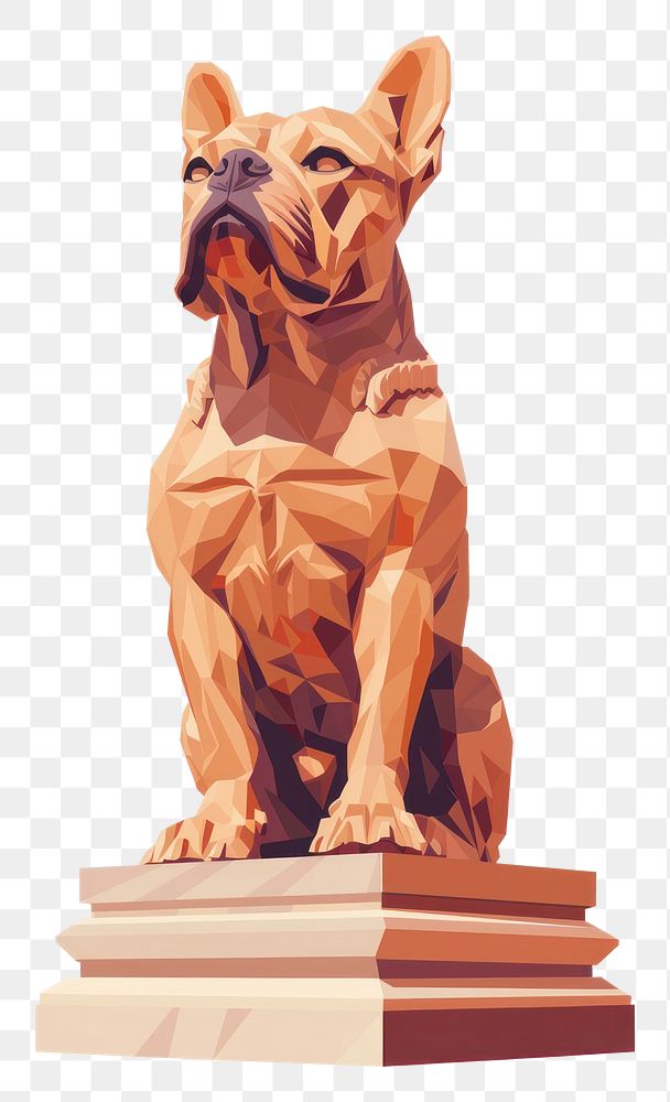 PNG Dog statue sculpture bulldog mammal.