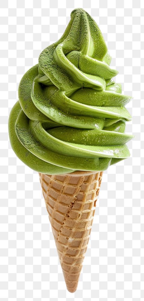 PNG Matcha icecream cone dessert food white background