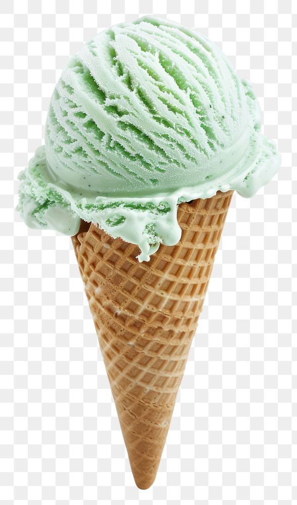 PNG Mint icecream cone dessert food white background