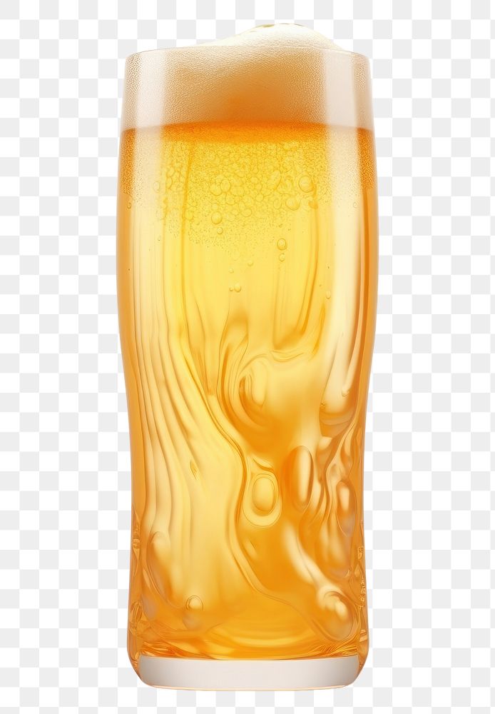 PNG 3d render of a beer in surreal abstract style glass drink lager.