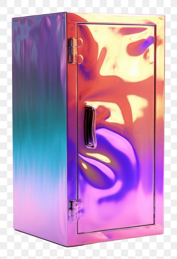 PNG 3d render of a locker in surreal abstract style white background letterbox cosmetics.