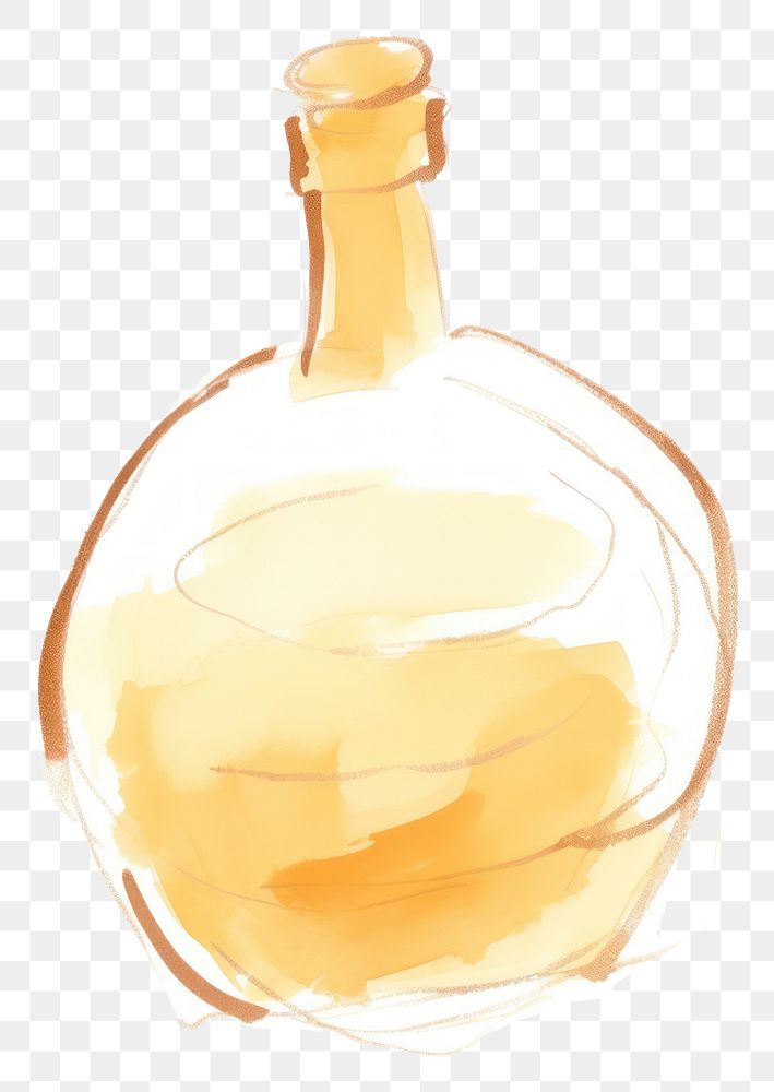 PNG Hand drawn a brandy in kid illustration book style bottle glass drink.
