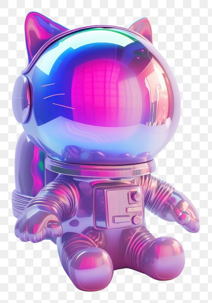 PNG Cat astronaut purple toy representation.