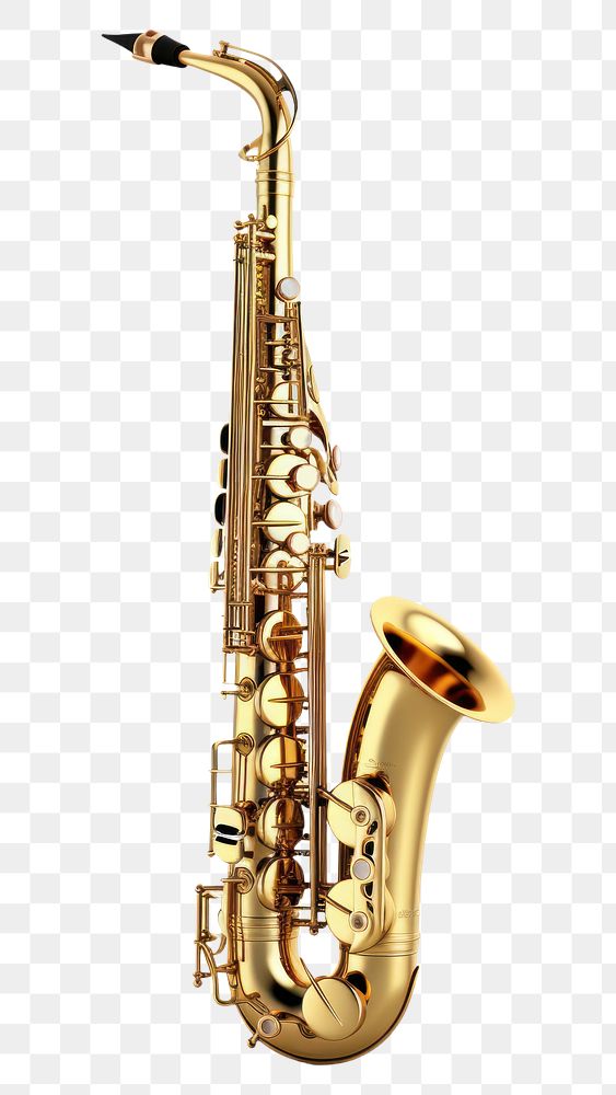 PNG  Saxophone gold white background saxophonist.