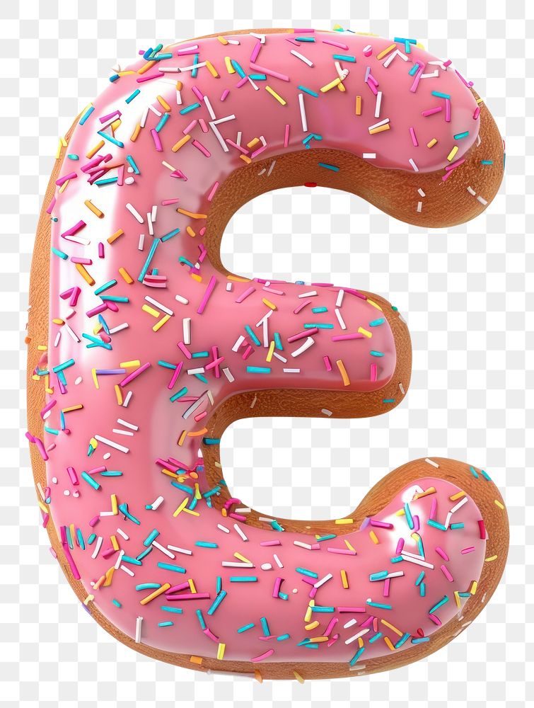 PNG Donut in Alphabet Shaped of E dessert number shape.