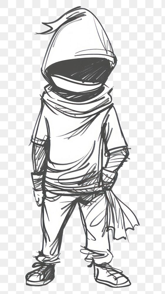 PNG A thief drawing sketch white.