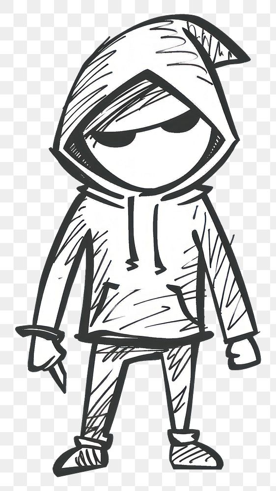 PNG A thief drawing sketch doodle.