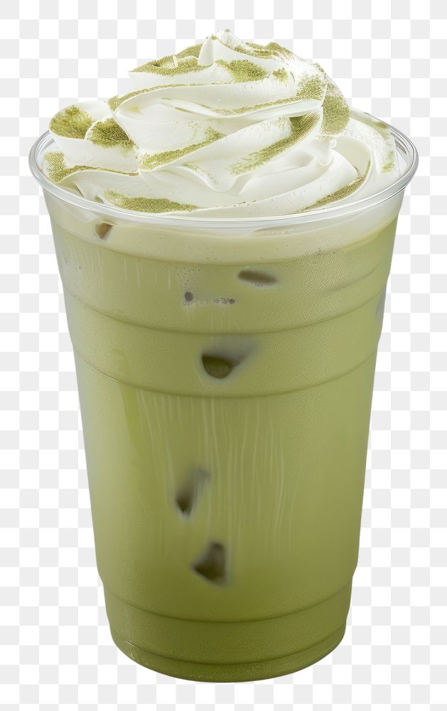 PNG Fresh matcha latte drink cream smoothie