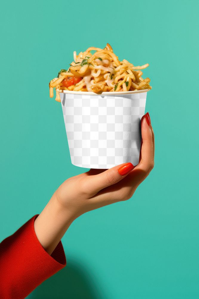 Noodles cup png mockup, transparent design