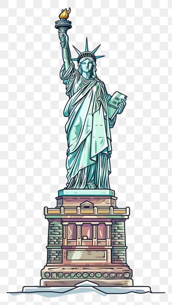 PNG Statue of Liberty sculpture landmark representation.
