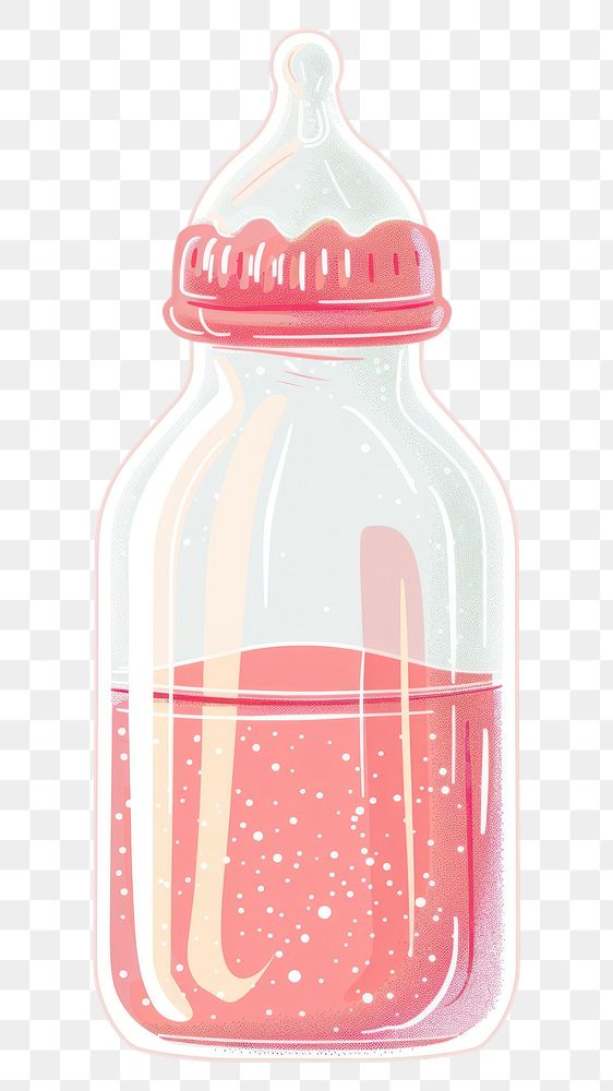 PNG Infant feeding bottle pink refreshment container.
