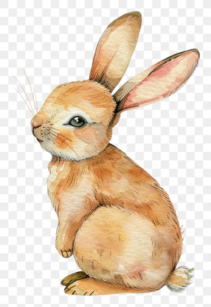 PNG Watercolor is minimal Bunny animal mammal rabbit