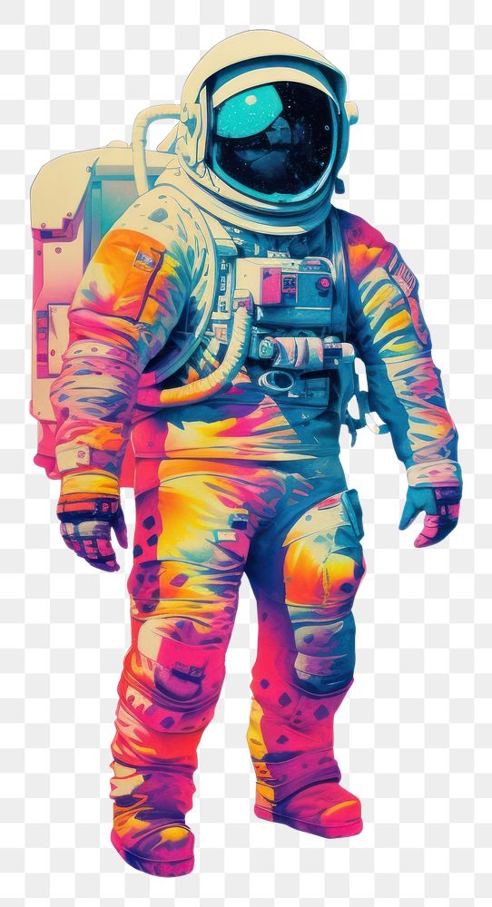PNG Futuristic astronaut standing cartoon.