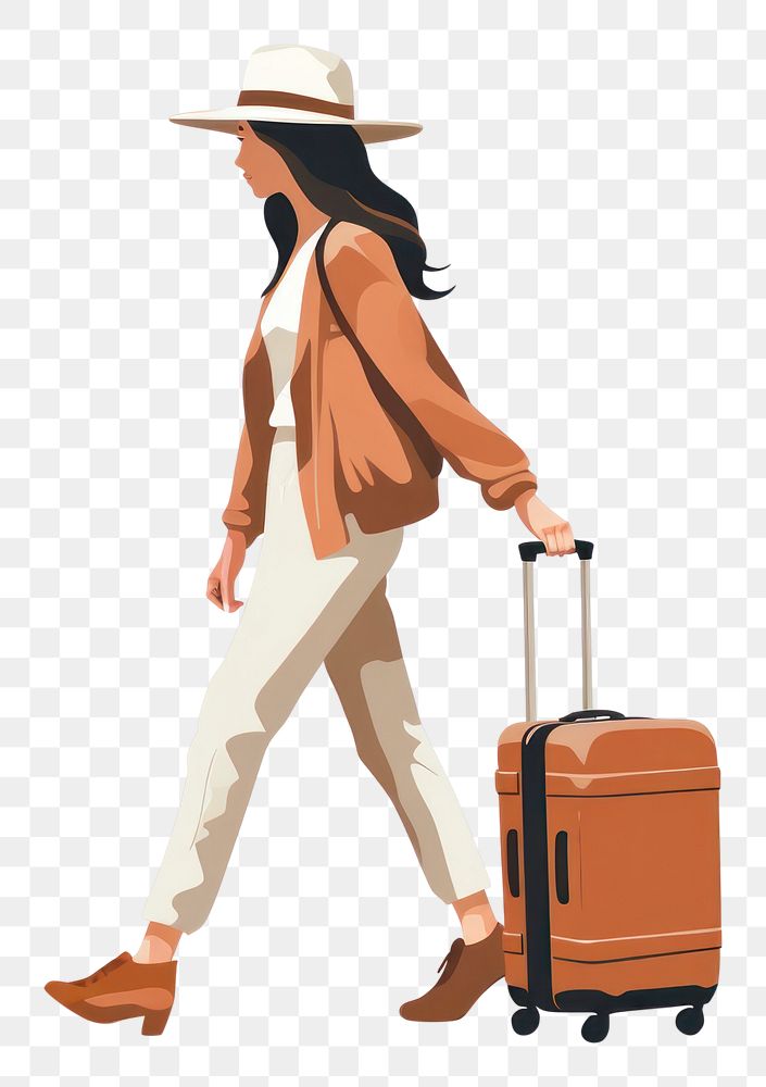 PNG Suitcase luggage walking adult.