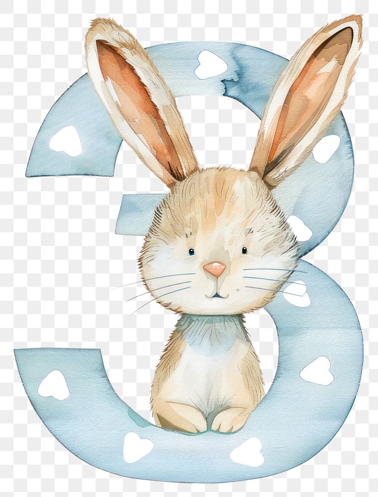 PNG Bunny alphabet 3 mammal rabbit number.