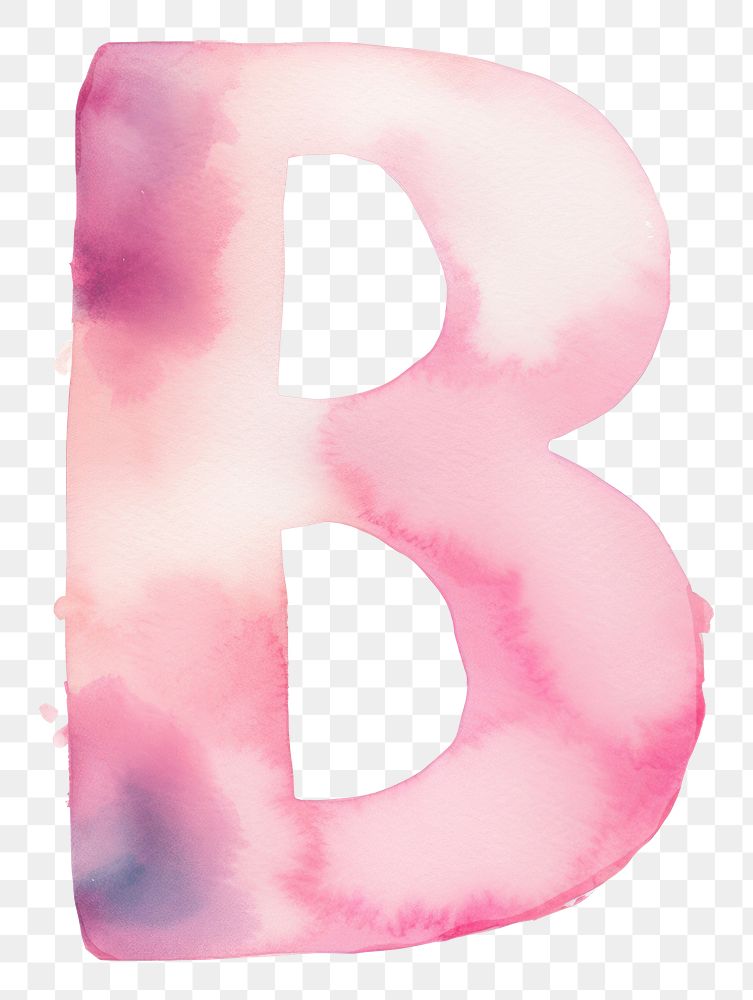 PNG  Watercolor illustration letter B text white background circle.