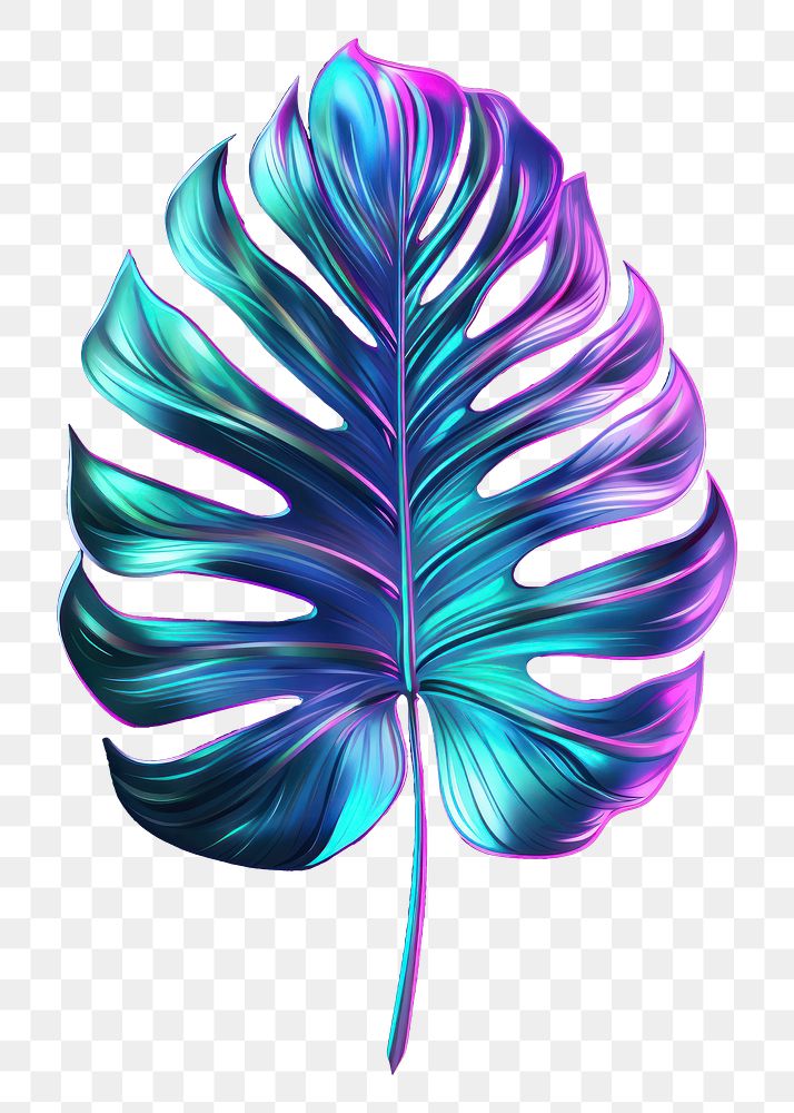 PNG Monstera leaf pattern purple violet