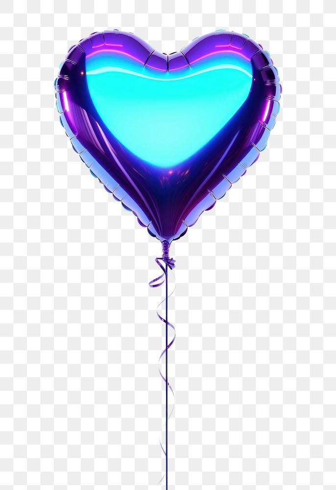 PNG Heart shape balloon violet white background illuminated