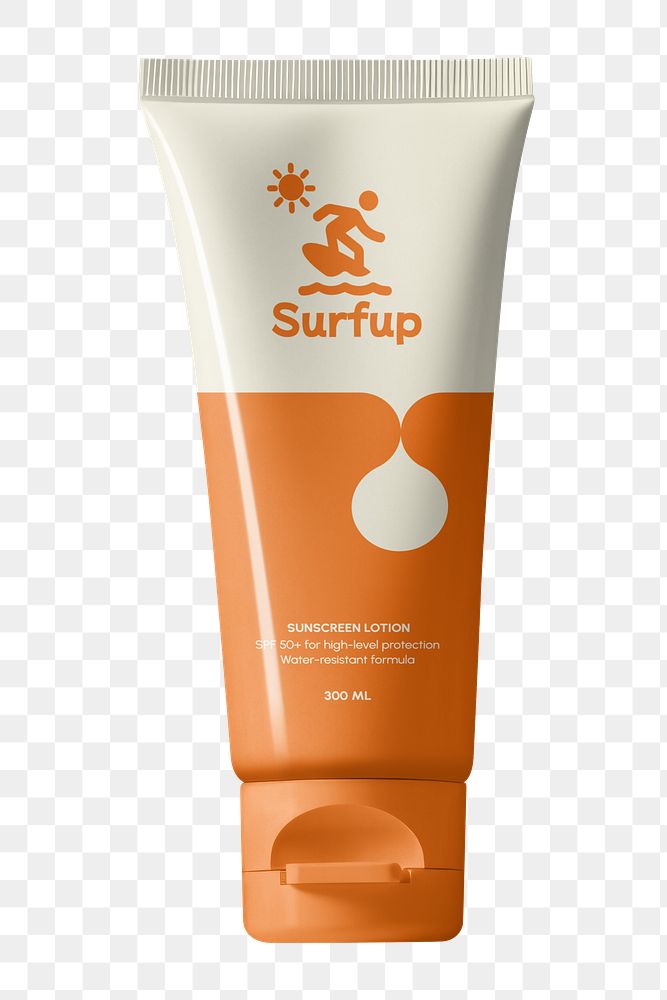 PNG Sunscreen lotion tube, transparent background