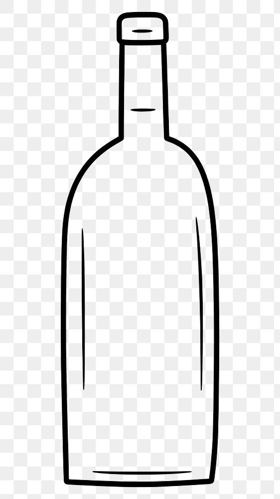 PNG Minimal illustration of a whisky bottle drawing glass drink.